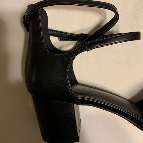 Size 9 black retro wedding dressy shoes with block heel - Picture 7 of 11